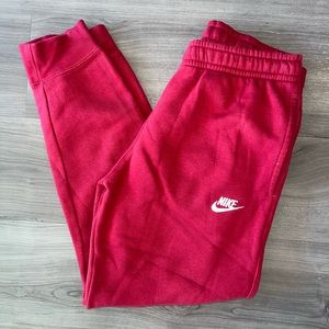 Mens red Nike joggers